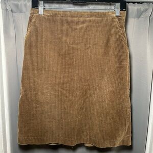 Ann Taylor Cotton Classic Old Money Scandi Style Camel Brown Pencil Skirt Size 2